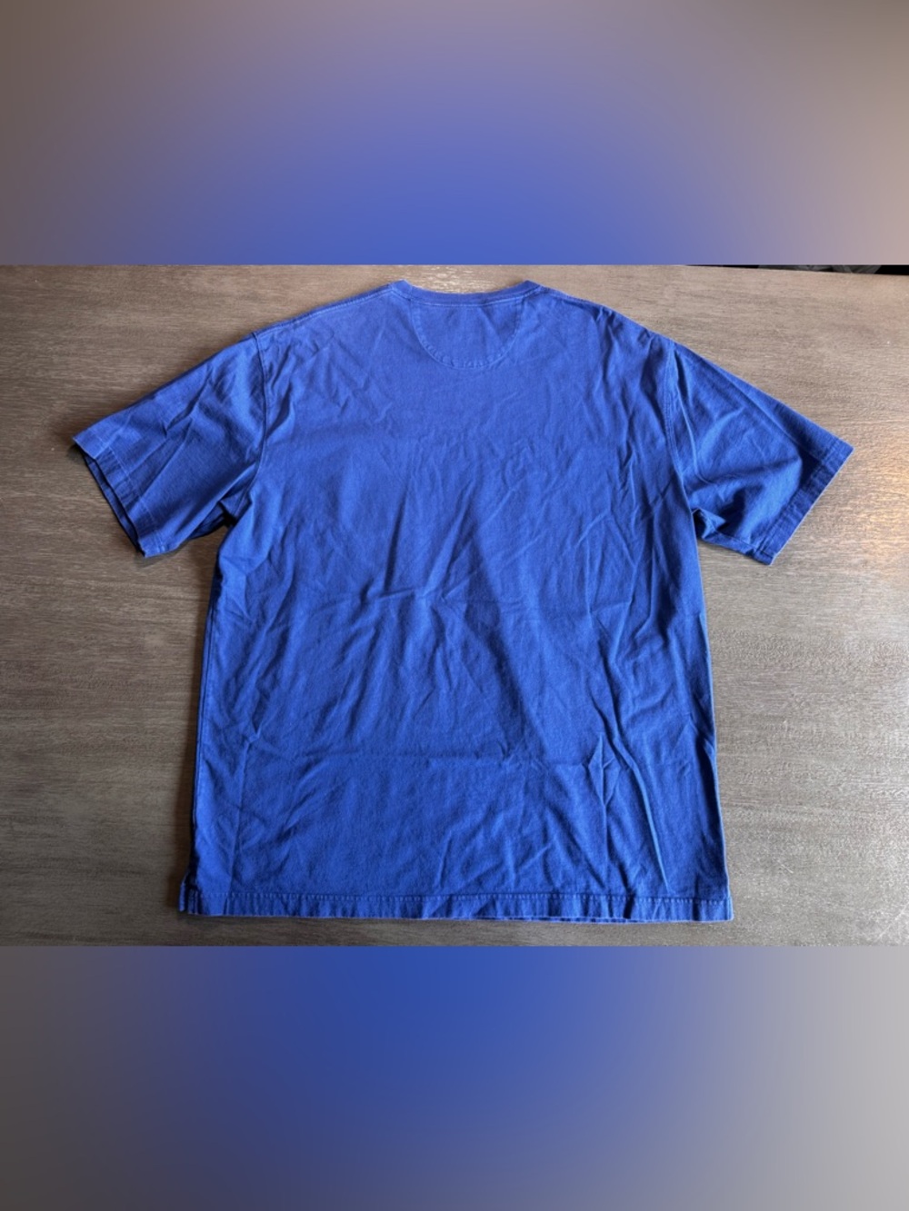 Duluth Blue Crew Neck Short Sleeve TShirt Long Tail Tee L - Picture 2 of 7